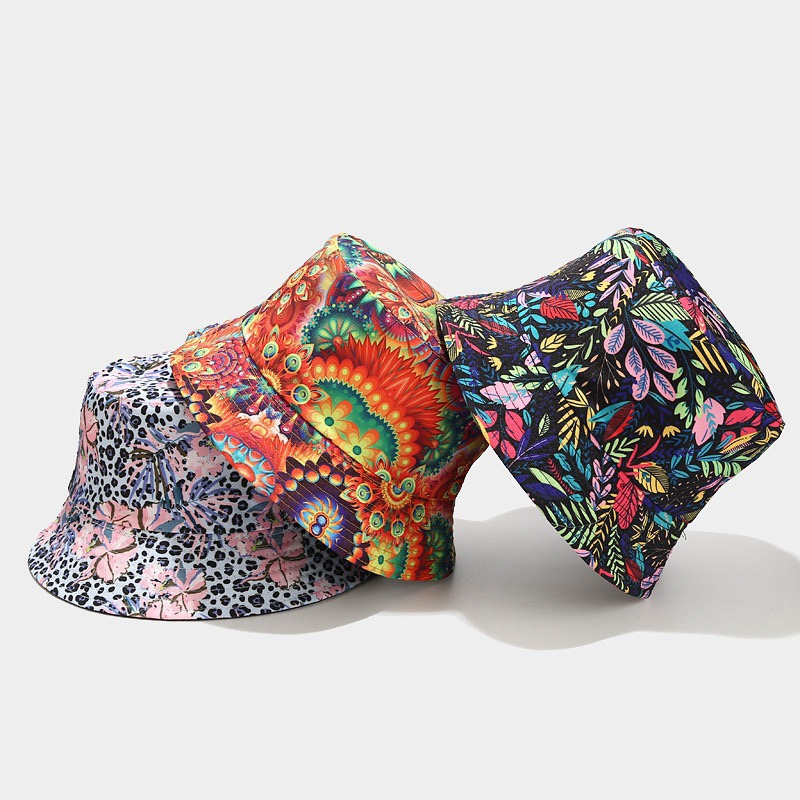 Floral Double side Bucket Cap